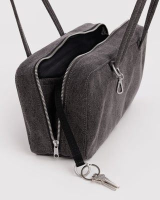 BAGGU Denim Bowler Bag - Washed Black Denim