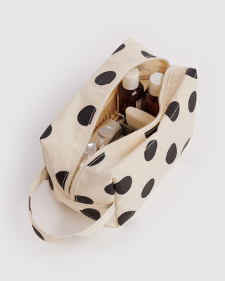 BAGGU Dopp Kit - Cream and Black Polka Dot
