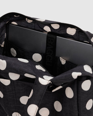 BAGGU Everyday Cloud Bag -  Black and Cream Polka Dot