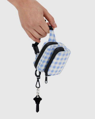 BAGGU Fanny Pack Charm - Light Blue Gingham