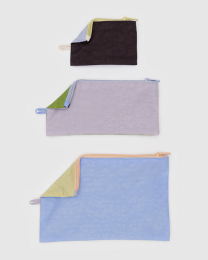 BAGGU Flat Pouch Set - Pastels Colorblock