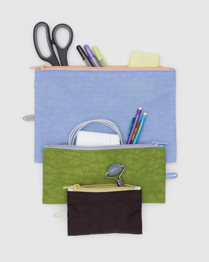 BAGGU Flat Pouch Set - Pastels Colorblock