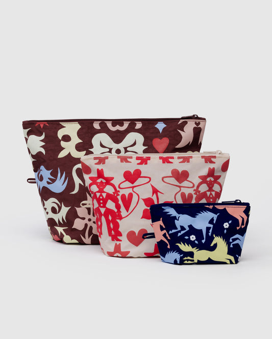BAGGU Go Pouch Set - Western Cut Outs