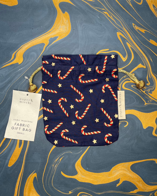 Gavepose i tekstil - Candy Cane Small