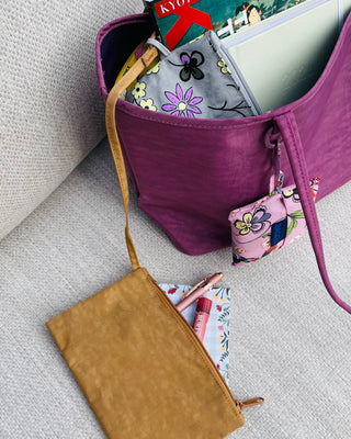 BAGGU Medium Nylon Reversible Tote - Wild Plum Mix