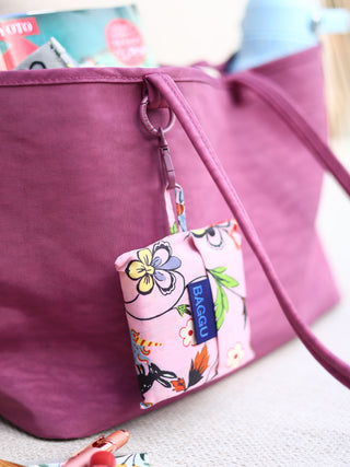 BAGGU Medium Nylon Reversible Tote - Wild Plum Mix