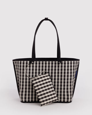 BAGGU Large Nylon Reversible Tote - Black Mix