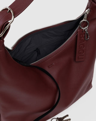 BAGGU Recycled Leather Shoulder Bag - Mahogany