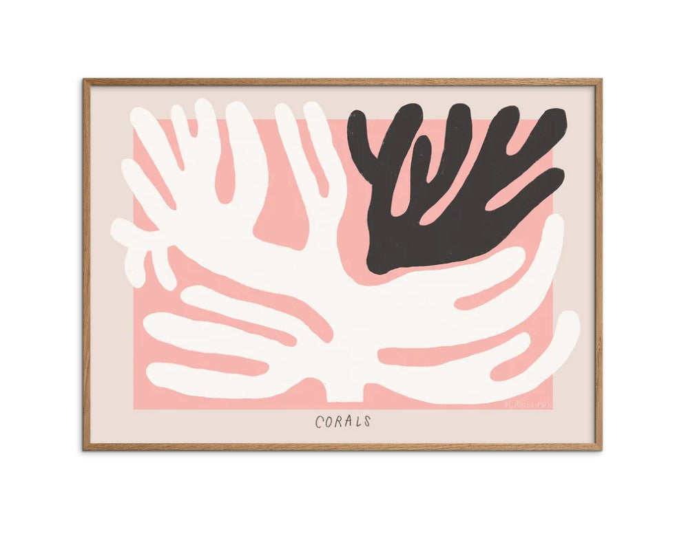 Madelen - Black And White Corals 50 x 70 cm