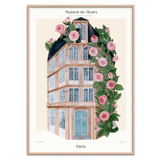 Maison de fleurs - Paris 30 x 40 cm Innrammet