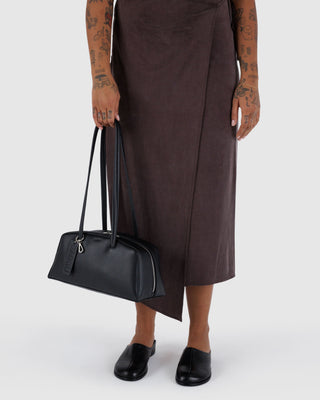 BAGGU Recycled Leather Bowler Bag - Black