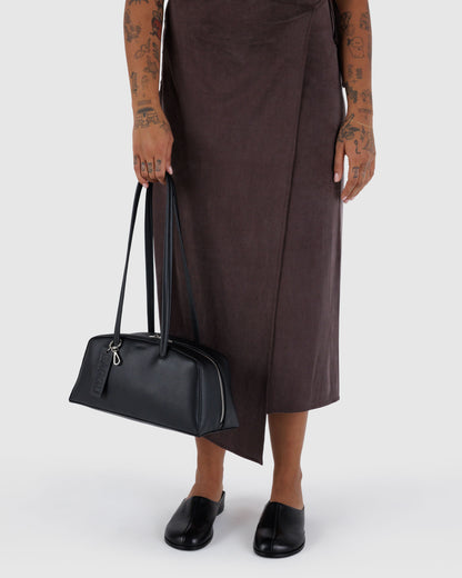 BAGGU Recycled Leather Bowler Bag - Black