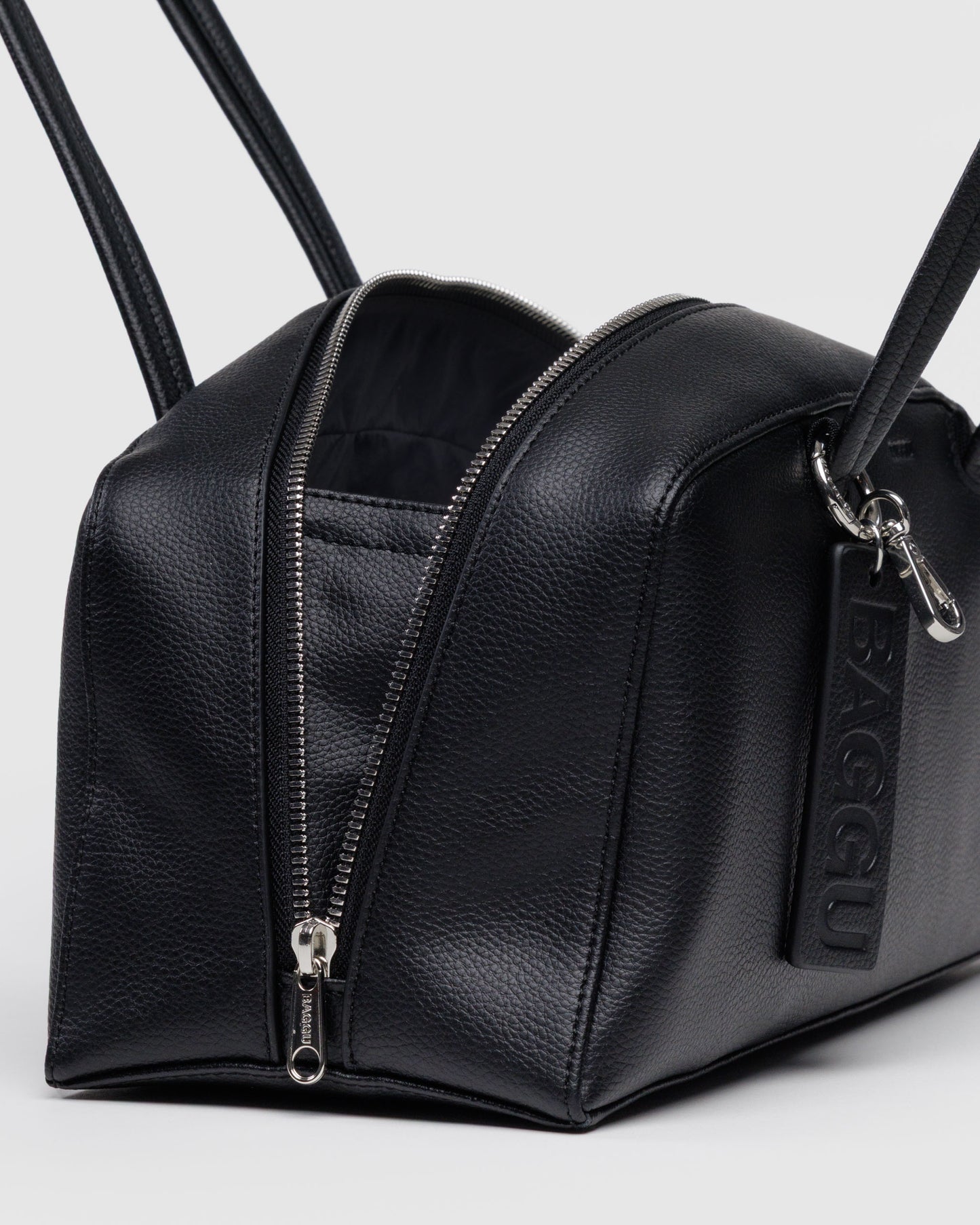 BAGGU Recycled Leather Bowler Bag - Black