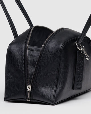 BAGGU Recycled Leather Bowler Bag - Black