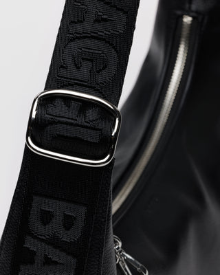 BAGGU Recycled Leather Crescent Bag Medium - Black