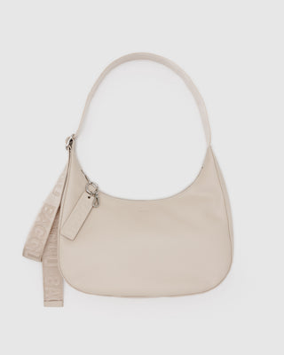 BAGGU Recycled Leather Crescent Bag Medium - Stone