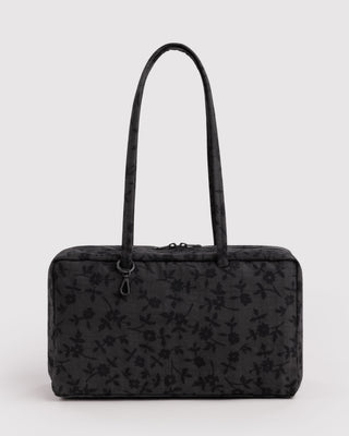 BAGGU Medium Nylon Bowler Bag - Charcoal Ditsy Floral