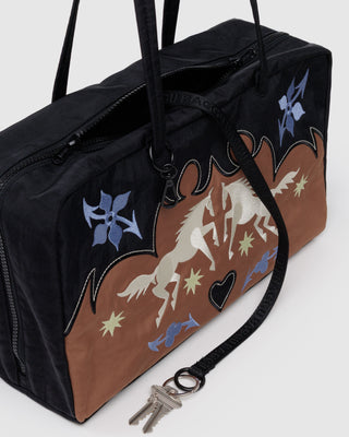 BAGGU Medium Nylon Bowler Bag - Western Appliqué