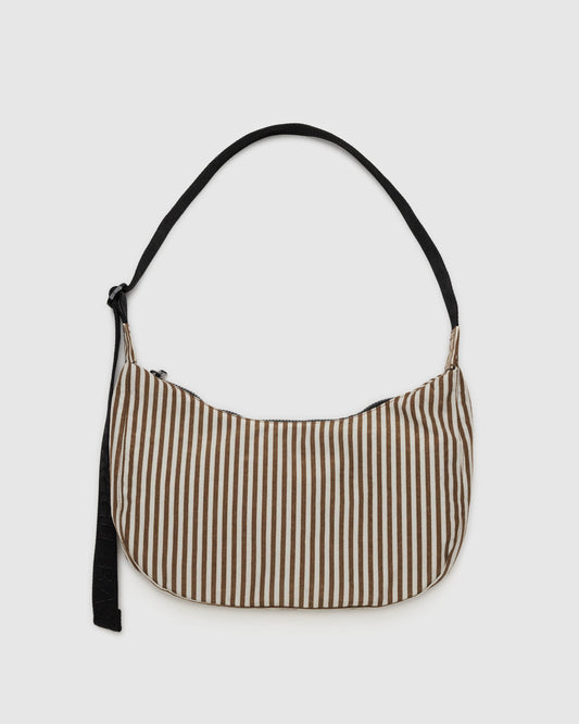 BAGGU Medium Crescent Bag - Brown Stripe