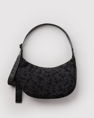 BAGGU Medium Crescent Bag - Charcoal Ditsy Floral