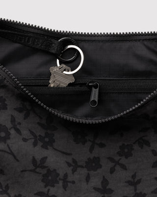 BAGGU Medium Crescent Bag - Charcoal Ditsy Floral
