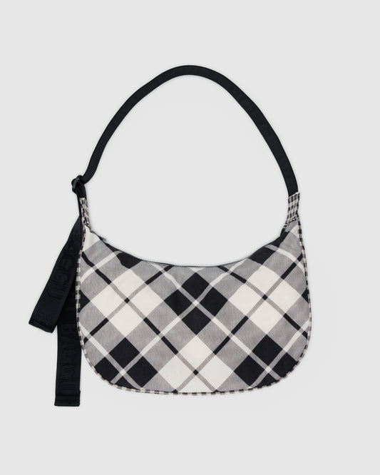 BAGGU Medium Crescent Bag - Mixed Plaid