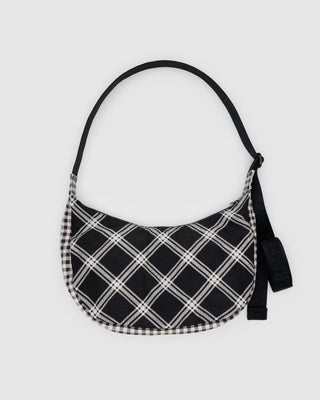 BAGGU Medium Crescent Bag - Mixed Plaid