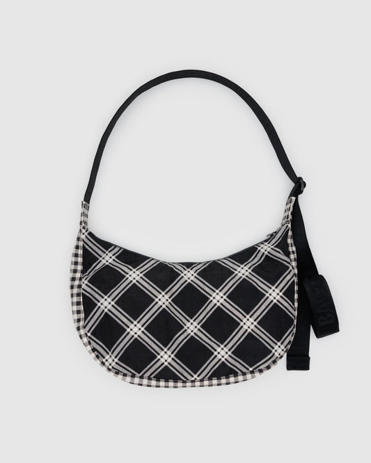 BAGGU Medium Crescent Bag - Mixed Plaid