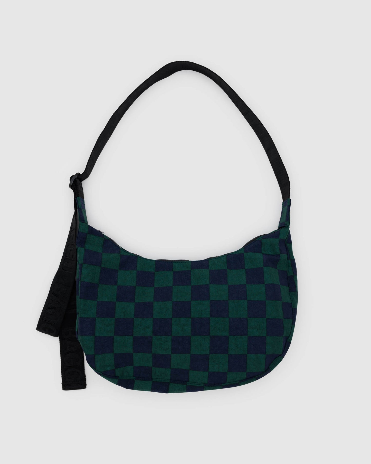 BAGGU Medium Crescent Bag - Navy Green Check