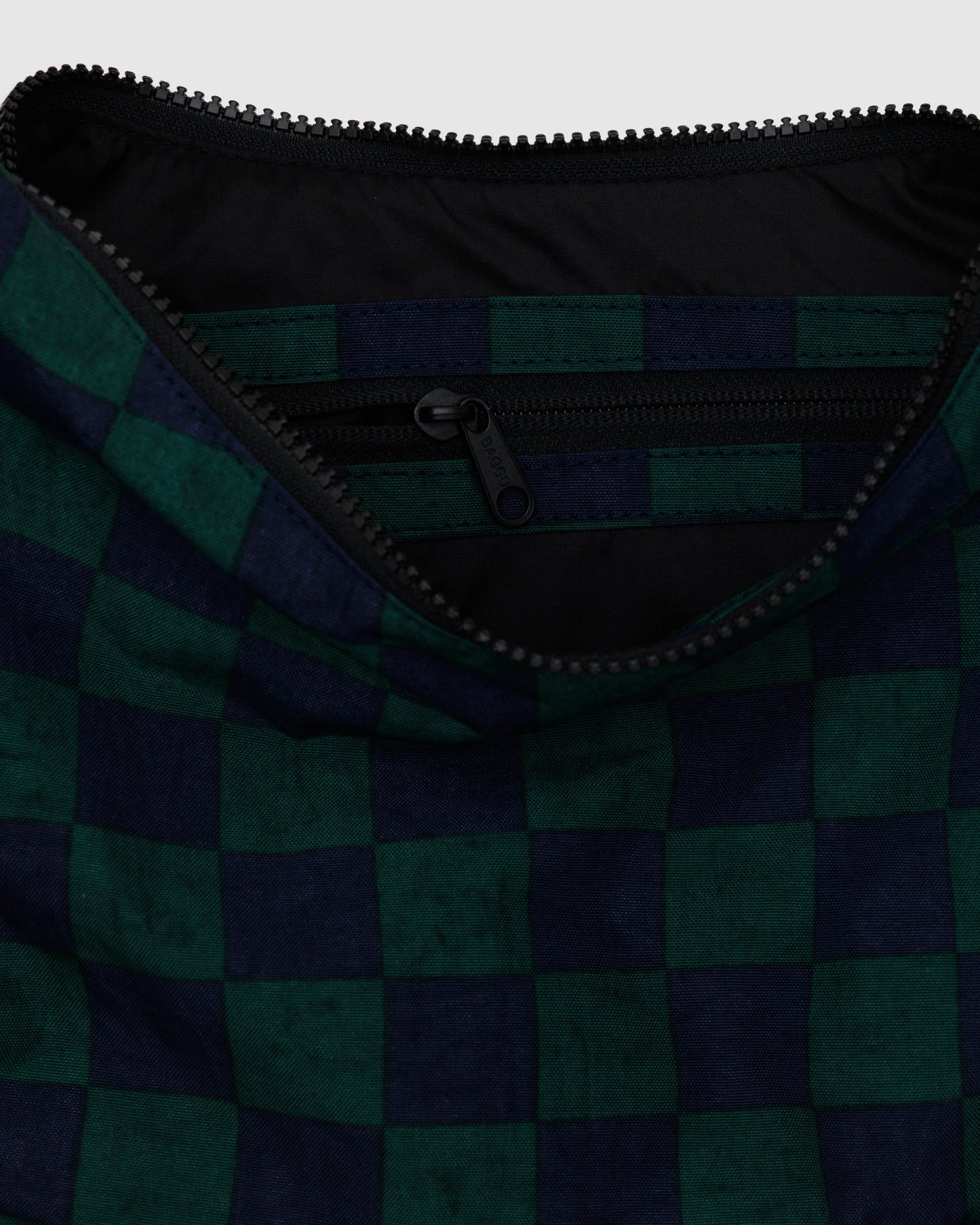 BAGGU Medium Crescent Bag - Navy Green Check