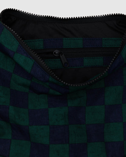 BAGGU Medium Crescent Bag - Navy Green Check