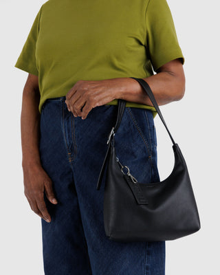 BAGGU Recycled Leather Shoulder Bag Mini - Black