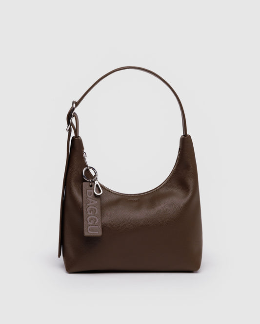 BAGGU Recycled Leather Shoulder Bag Mini - Brown