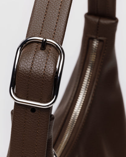 BAGGU Recycled Leather Shoulder Bag Mini - Brown