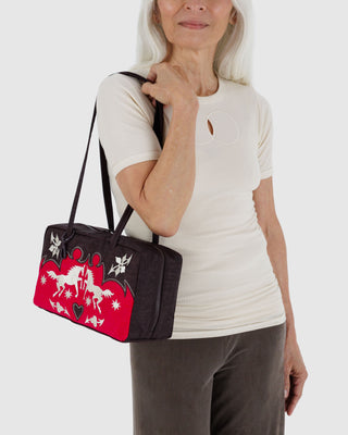 BAGGU Nylon Bowler Bag - Western Appliqué