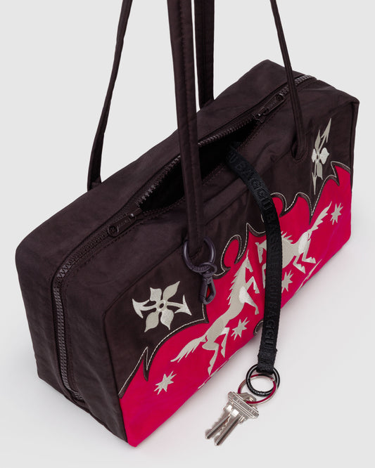 BAGGU Nylon Bowler Bag - Western Appliqué