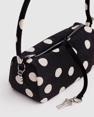BAGGU Nylon Loaf Bag - Black And Cream Polka Dot