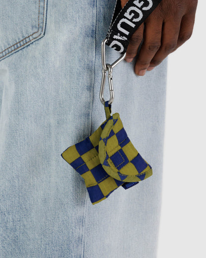 BAGGU Puffy Earbuds Case - Pear Navy Check