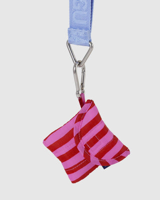 BAGGU Puffy Earbuds Case - Pink & Red Painted Stripe