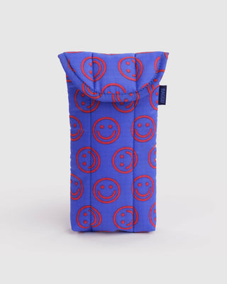 BAGGU Puffy Glasses Sleeve - Mini Cobalt Happy