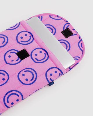 BAGGU Puffy Laptop Sleeve 16" - Pop Pink Happy