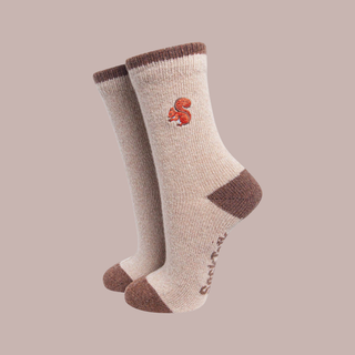 Ullsokker med Brodert Ekorn 36-40