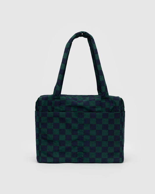 BAGGU Small Cloud Carry-On Bag - Navy Green Check