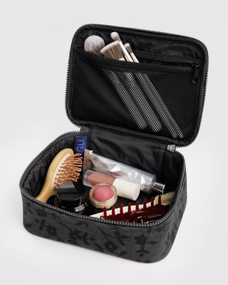 BAGGU Small Cosmetic Case - Charcoal Ditsy Floral