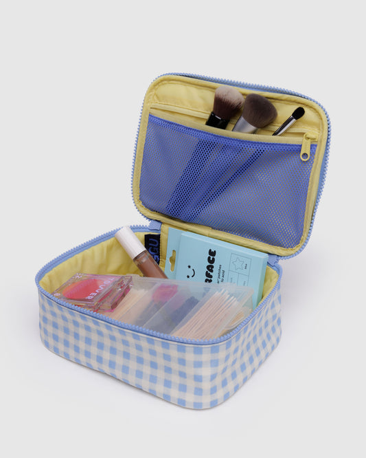 BAGGU Small Cosmetic Case - Light Blue Gingham