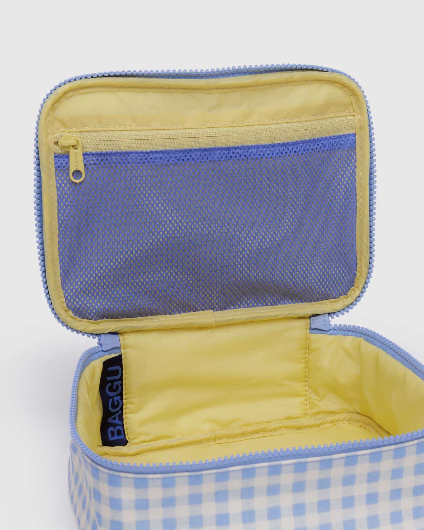BAGGU Small Cosmetic Case - Light Blue Gingham