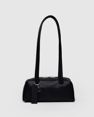 BAGGU Small Recycled Leather Bowler Bag - Black