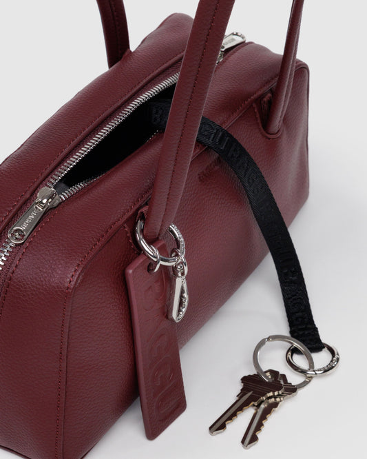 BAGGU Small Recycled Leather Bowler Bag - Mahogany