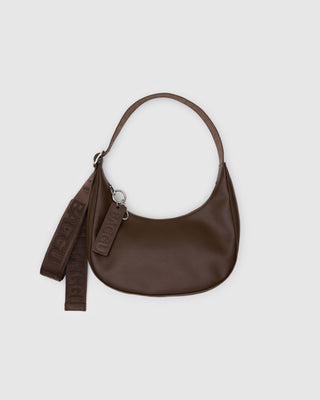 BAGGU Recycled Leather Crescent Bag Small - Brown