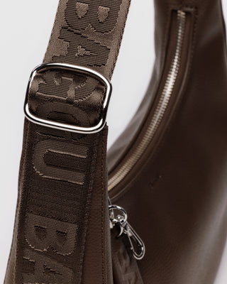 BAGGU Recycled Leather Crescent Bag Small - Brown
